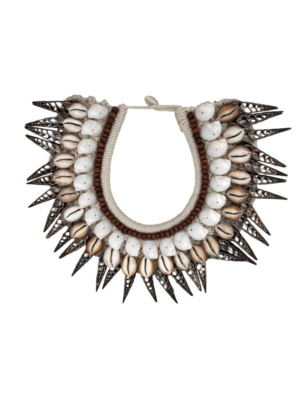 Papau New Guinea Tribal Necklace Seashell Cowrie Handmade
